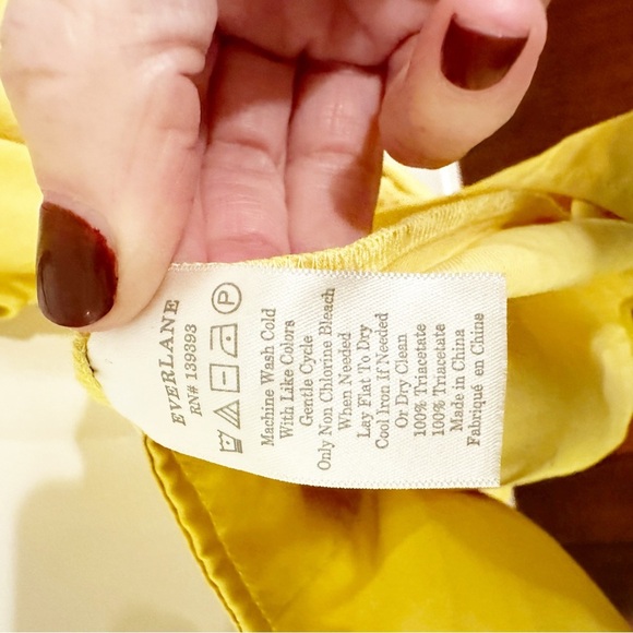 Everlane Women’s Japanese Go Weave Yellow Cap Sleeve Style Wrap Dress Minimalist - Picture 8 of 12